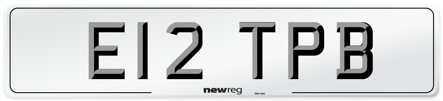 E12 TPB Number Plate from New Reg